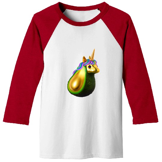 Happy unicorn avocado Baseball Tees