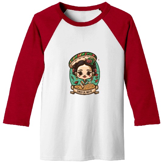 Frida Kahlo & Tacos Funny Cinco De Mayo Mexican Baseball Tees