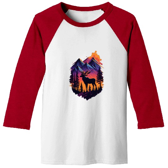 Moose in the Mountain Baseball Tees
