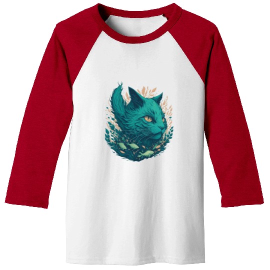 Great Green Beast Cat Funny Design Baseball Tees