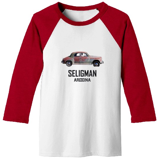 Old car city of Seligman in Arizonna, US Route 66 Baseball Tees