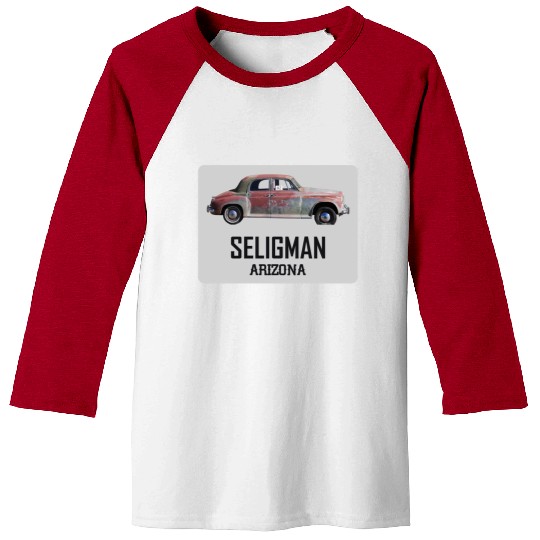 Old car city of Seligman in Arizonna, US Route 66 Baseball Tees