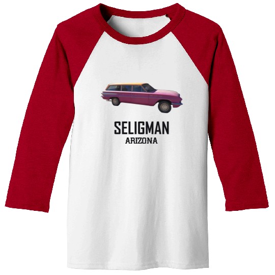Old car city of Seligman in Arizonna, US Route 66 Baseball Tees
