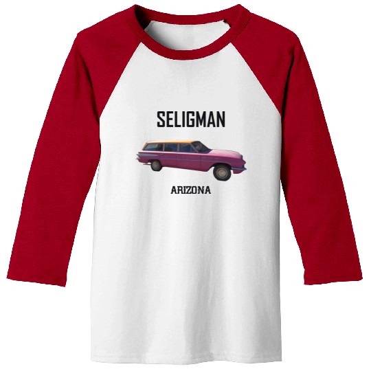 Old car city of Seligman in Arizonna, US Route 66 Baseball Tees