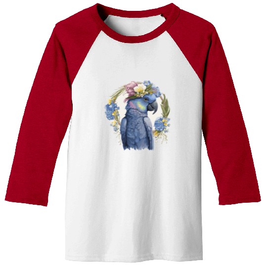 Cute Hyacinth Macaw Parrot Bird Flower Crown Pet B Baseball Tees