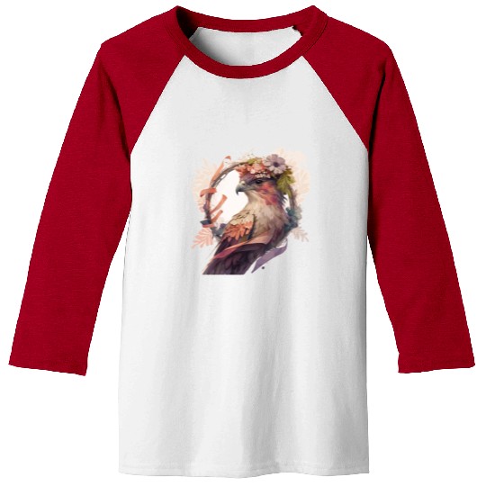 Birds Of Prey Kite Bird Flower Crown Floral Baseball Tees