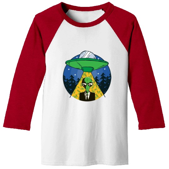 Alien Money Investing Money Lover Space Abduction Baseball Tees