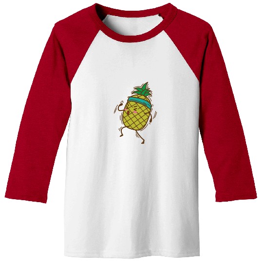 Pineapple goes jogging or running sweet Fruit Baseball Tees