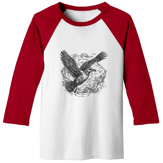 Flying Seagull Over The Water Cloud Baseball Tees