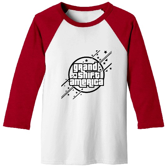 Unique Gta Parody Grand Shift America Baseball Tees