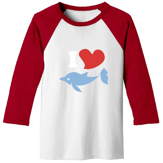 I love dolphins 1 Baseball Tees