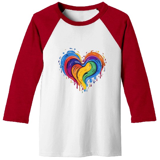 Love is Love: LGBT Rainbow Heart for All Baseball Tees