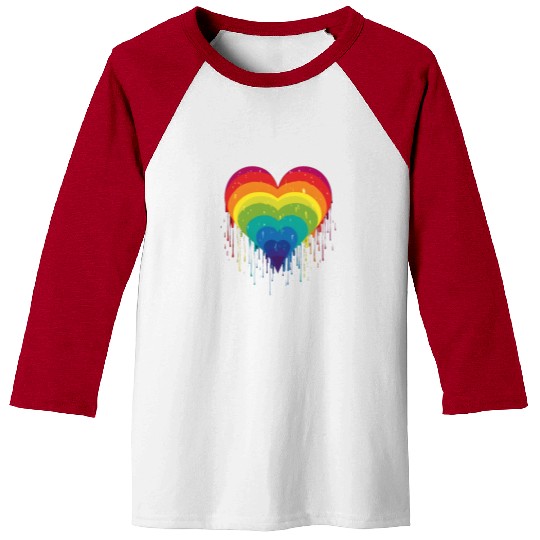 Queer & Loving It: LGBT Rainbow Heart, Supporting Baseball Tees