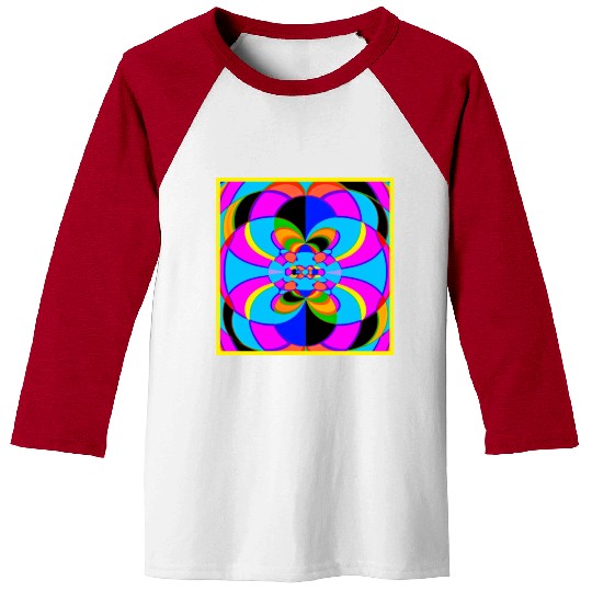 Fresh Colorful Neon Patterns Art Baseball Tees