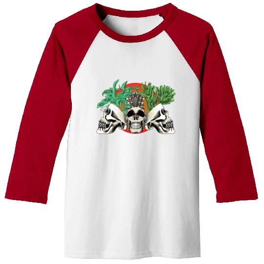 Skull Plant of the blood moon night light Baseball Tees