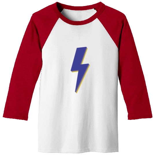 Lightning Bolt Blue 3D Baseball Tees