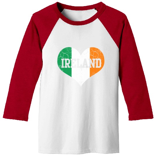 Ireland Flag Heart Irish St Patrick s Day Baseball Tees