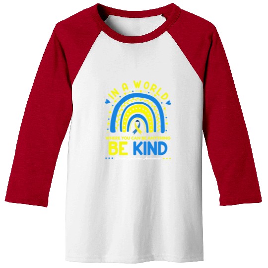 Be Kind Down syndrome Awareness October Teacher Baseball Tees