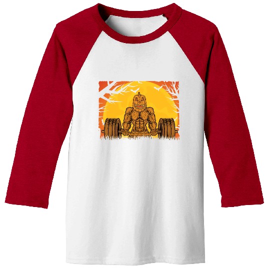 Funny Gym Halloween Bodybuilding Fitness Baseball Tees