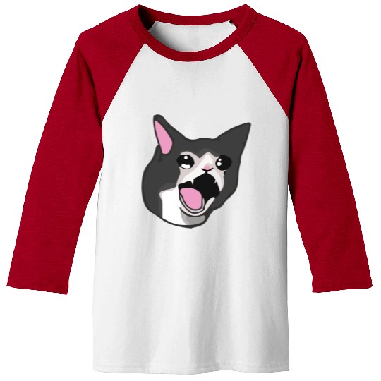 Yamero Crying Screaming Cat Meme Cute Japanese Baseball Tees