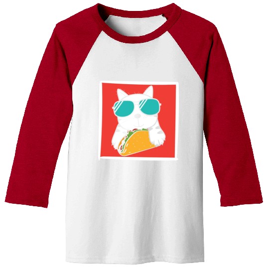 Cool Cat Taco Lover Baseball Tees