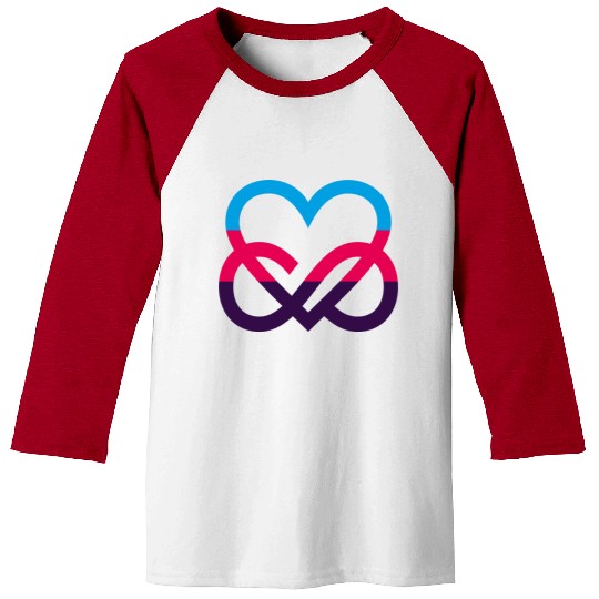 Tricolor Polyamory Pride Flag Infinity Heart Baseball Tees