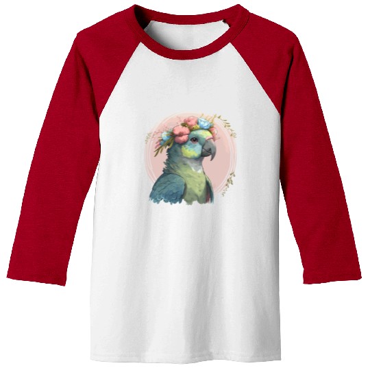 Cute Hahn's Macaw Bird Flower Crown Pet Birds Baseball Tees