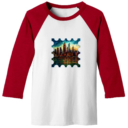 New York skyline Reverie A Symphony of Dreams Baseball Tees