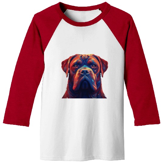 Psychedelic AI Dogue de Bordeaux Baseball Tees