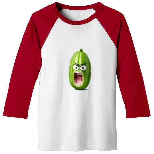 A cucumber with angry face cartoon style Baseball Tees