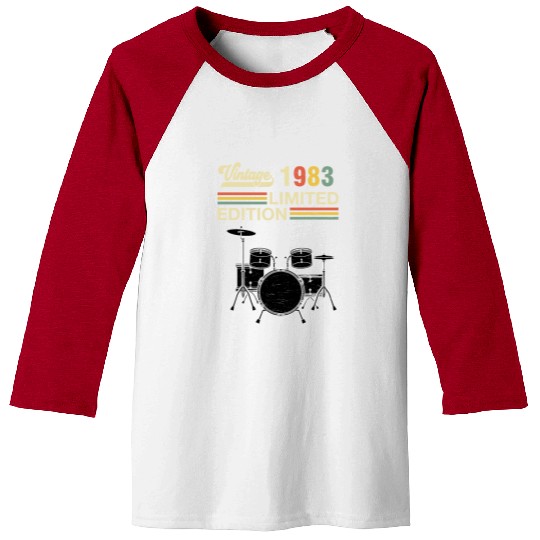 Vintage 1983 Drums 40th Birthday Drummer Baseball Tees