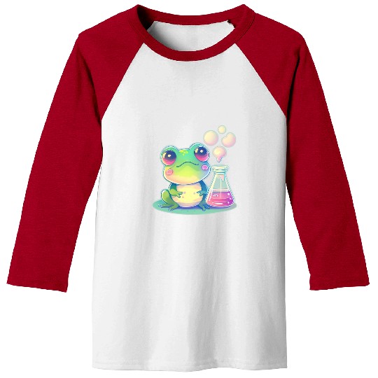 Science Cute Chemistry Nerd Kawaii Frog Animals Ch Baseball Tees