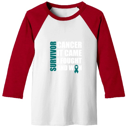 Ovarian Cancer Fight Cancer Ribbon Baseball Tees