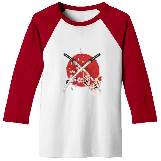 Ancient Japanese Cherry Blossom Samurai Katana Swo Baseball Tees