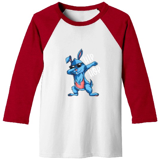 Hip Hop Dabbing Bunny Easter Day Baseball Tees