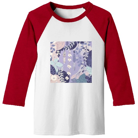 Wisteria Pattern, Japanese Kimono Fabric Pattern Baseball Tees