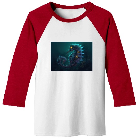 Neon Shark Attack Baseball Tees