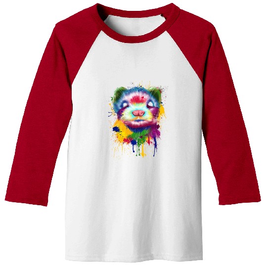 Ferret Artwork Face Hand Painting Splash Pet Polec Baseball Tees