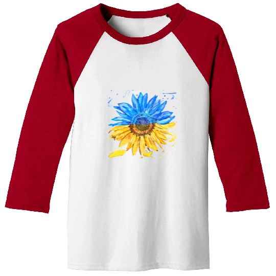 Ukraine Flag Sunflower Ukrainian Support Baseball Tees