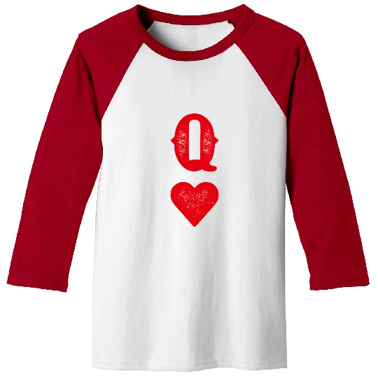 Queen Of Hearts Blackjack Cards Poker 21 Q Baseball Tees