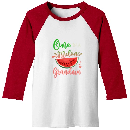 Family One In A Melon Grandma Party Family Baseball Tees