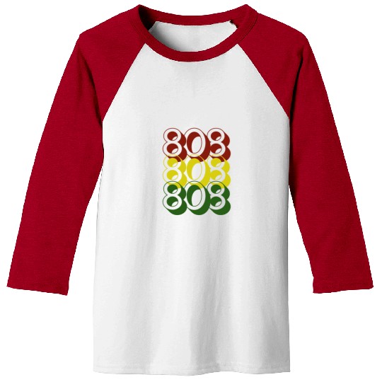 808 Red Gold Green Baseball Tees