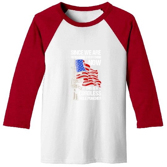 Gun Cordless Hole Puncher American Flag Baseball Tees
