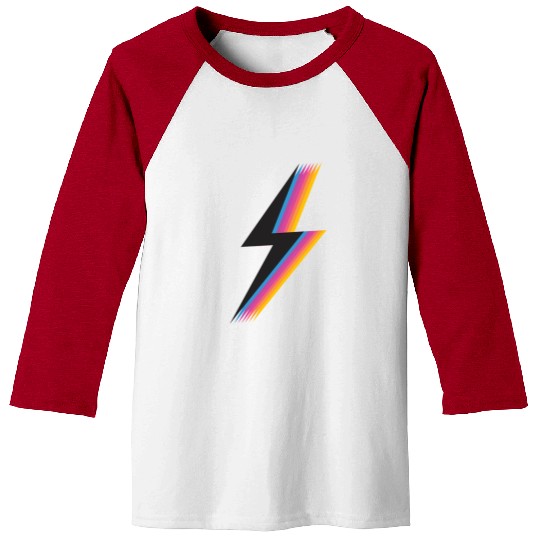 Lightning Bolt With Colorful Baseball Tees