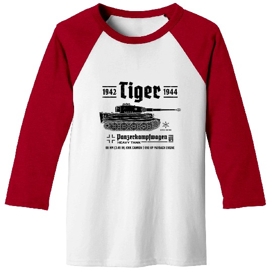 Tiger Tank Panzer World War 2 Armored Vehicle Baseball Tees