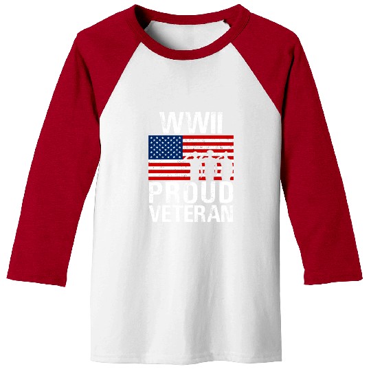 52376 Proud Wwii World War Ii Veteran For Military Baseball Tees