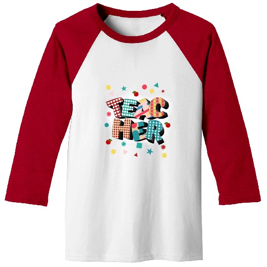 Teacher typography Baseball Tees
