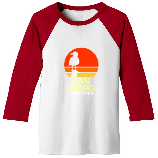 San Pedro California Beach Seagull Baseball Tees
