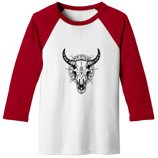 Cow Skull Boho Baseball Tees