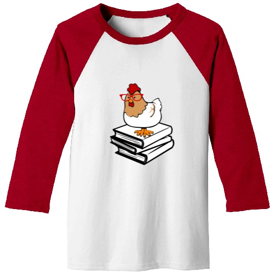 Chicken Book Nerd Love Reading Farm Baseball Tees